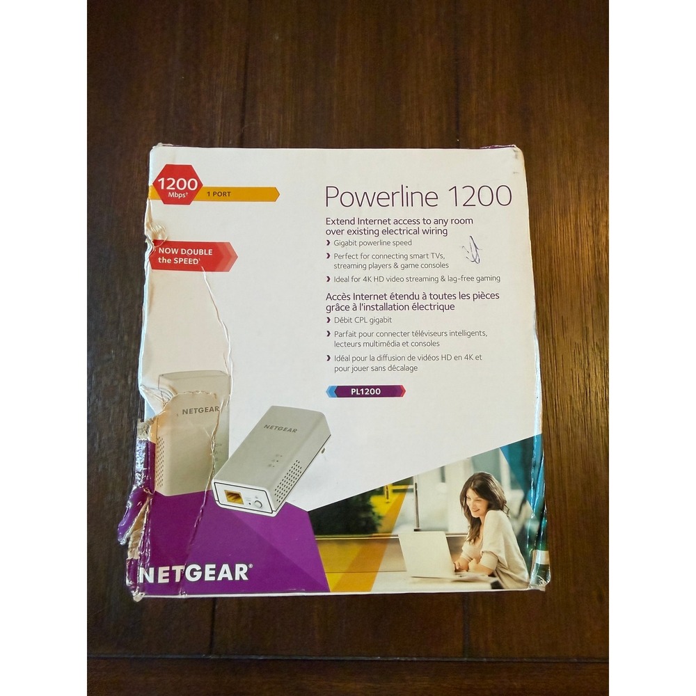 Netgear Powerline 1200 Gigabit Ethernet Adapter Kit PL1200-100PAS White